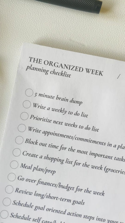 The Organized Week Planning Checklist