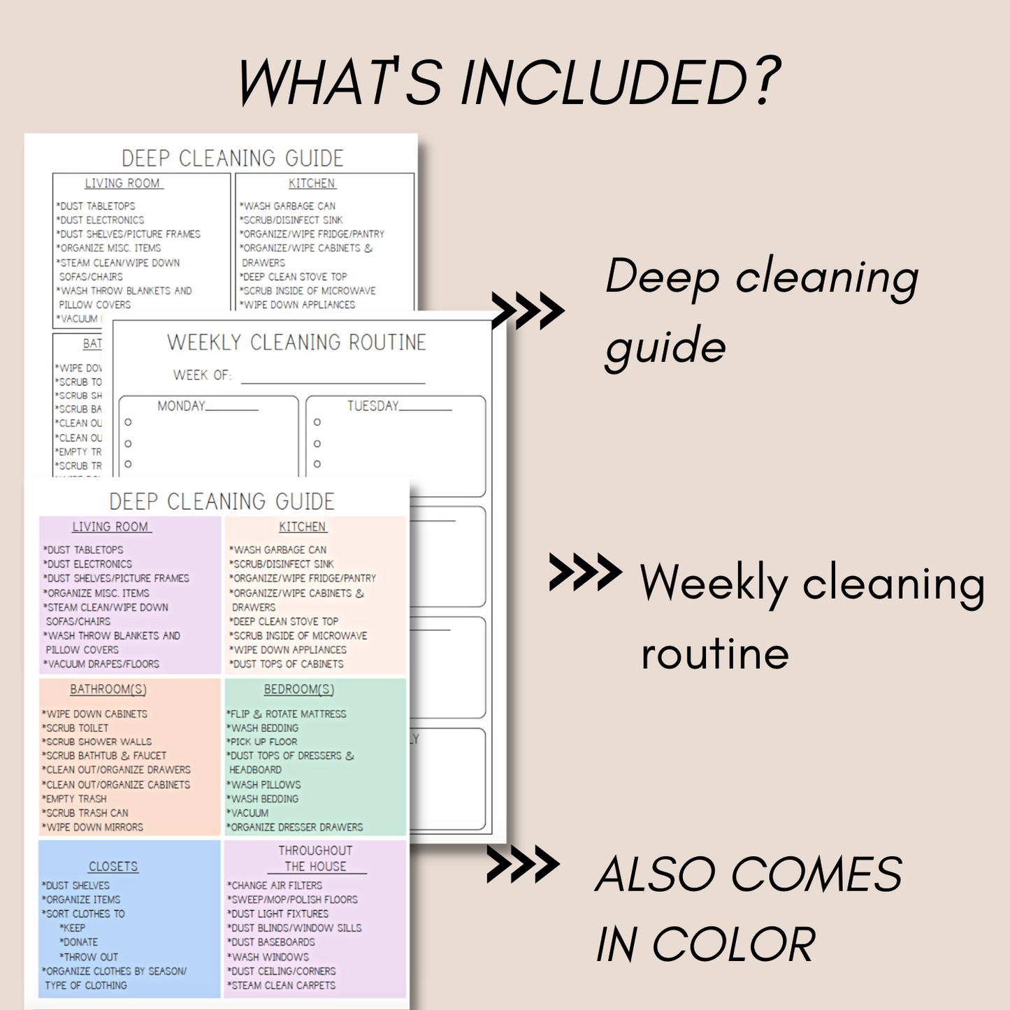 Weekly Cleaning Routine & Deep Cleaning Guide - Colorful