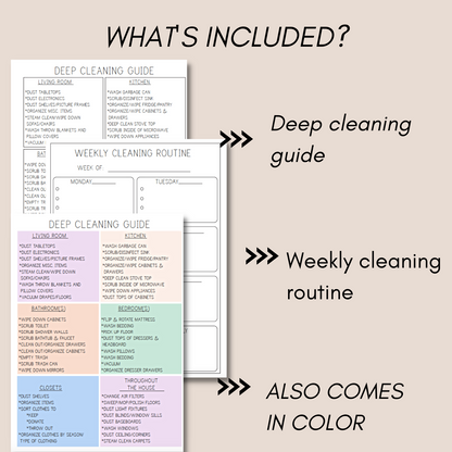 Weekly Cleaning Routine & Deep Cleaning Guide - Colorful