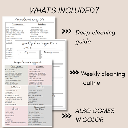 Weekly Cleaning Routine & Deep Cleaning Guide - Minimal