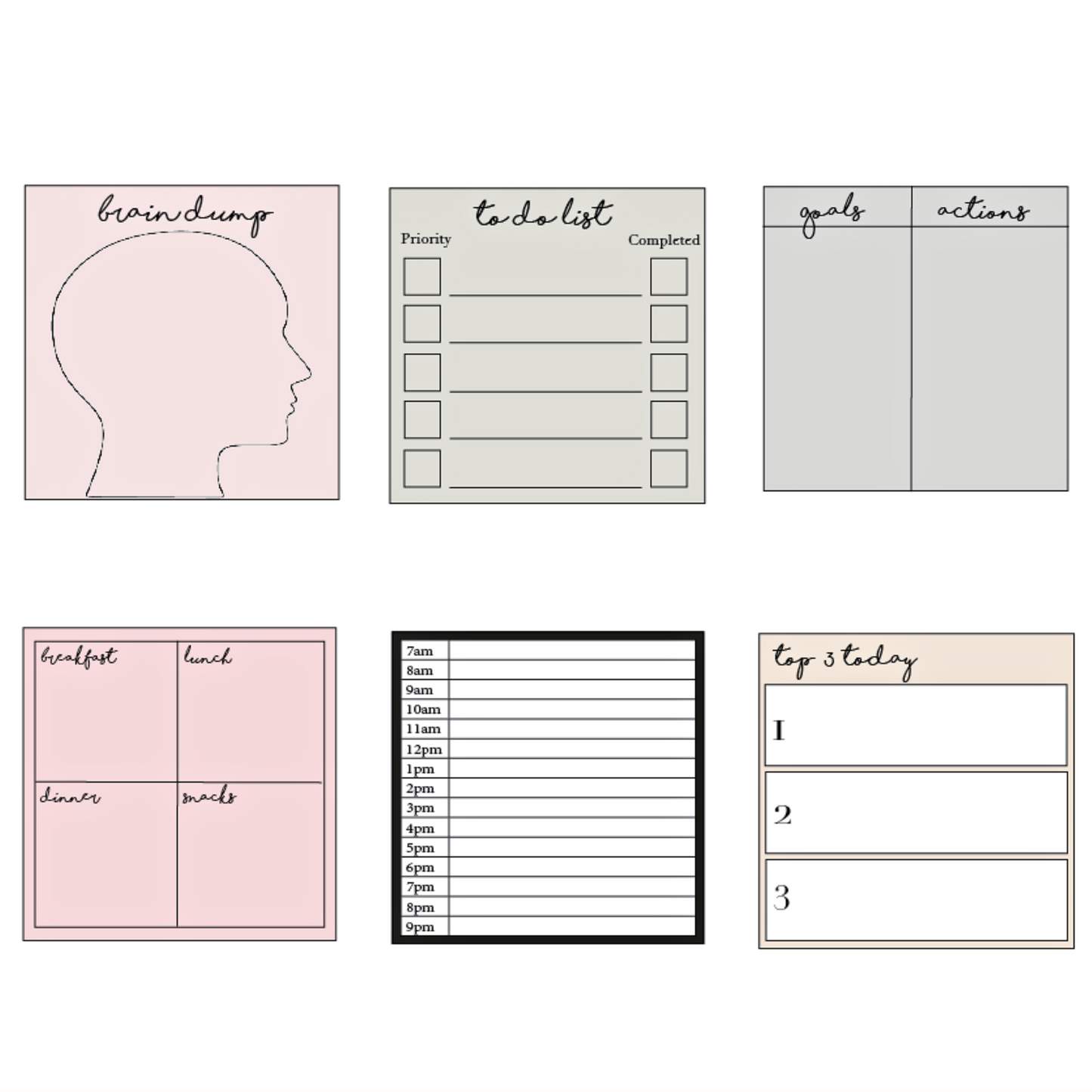 Productivity Digital Sticky Notes-Minimal