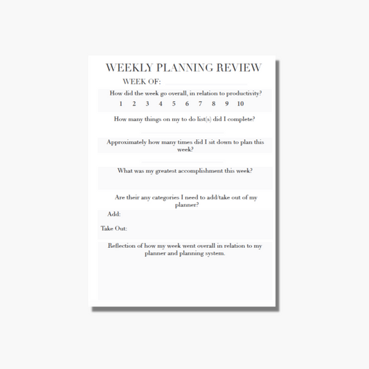 Weekly Planning Review