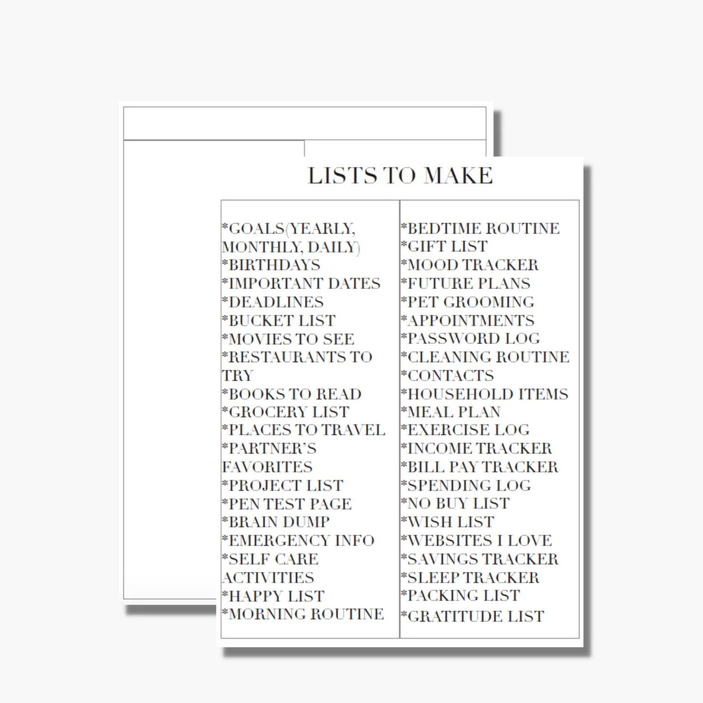 Lists To Make Bundle